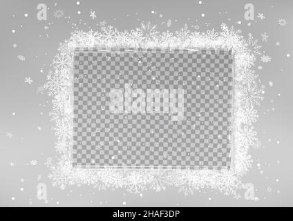 Christmas wood texture and snow photo frames Stock Vector