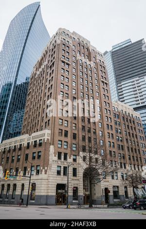 The Marine Building is a skyscraper located at 355 Burrard Street in Downtown Vancouver, British Columbia, Canada near the Financial District. Stock Photo