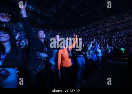 NO ARCHIVE NO SALES EDITORIAL USE ONLY Fans during day two of Capital's Jingle Bell Ball with Barclaycard at London's O2 Arena. Picture date: Saturday December 12, 2021. Stock Photo