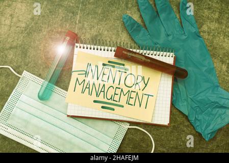 Hand writing sign Inventory Management. Business concept Overseeing ...