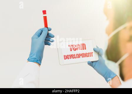 Conceptual caption Team Development. Conceptual photo learn why and how small groups change over time with graphs Research Scientist Presenting New Stock Photo