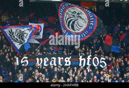 London, UK. 01st Feb, 2018. LONDON, United Kingdom, DECEMBER 12: Crystal Palace Bannerduring Premier League between Crystal Palace and Everton at Selhurst Park Stadium, London on 12th December, 2021 Credit: Action Foto Sport/Alamy Live News Stock Photo