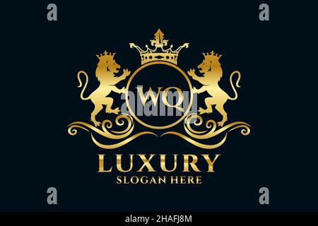 WQ Letter Royal Luxury Logo template in vector art for luxurious ...