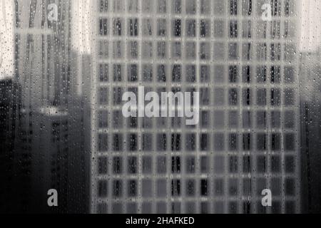 urban window view on a rainy day Stock Photo