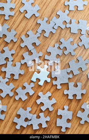 Jigsaw puzzle pieces separately Stock Photo