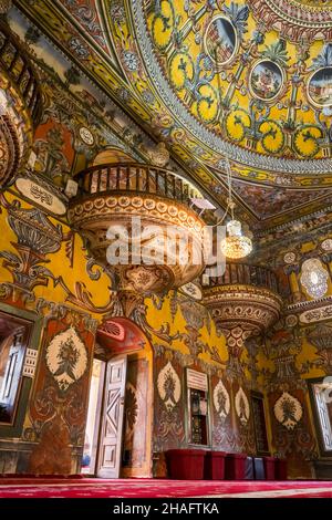 Inside view of the Sarena Dzamija or Decorated Mosque in Tetovo, North Macedonia Stock Photo