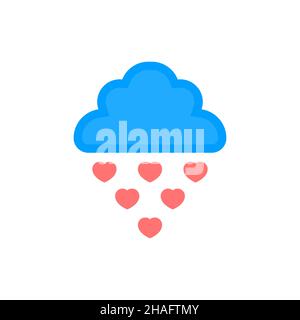 Cloud with heartes. Likes symbol. Love sign. Blogging, social networking concept Stock Vector