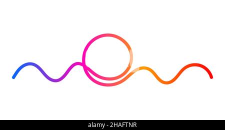 Minimal sun and sea logo. Hand drawn sun and wave icon Stock Vector