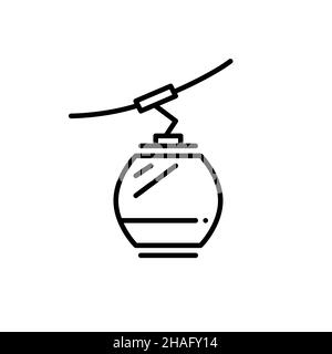 Mountain cable car icon. Pixel perfect, editable stroke Stock Vector