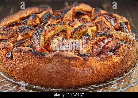 Apple pie with honey and almonds. French gourmet cuisine Stock Photo