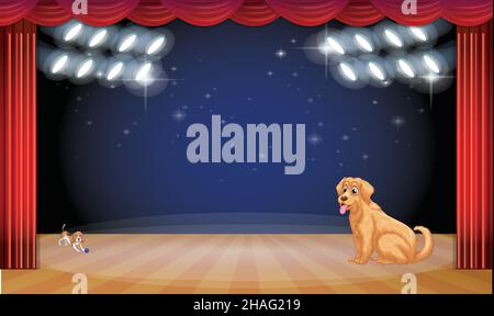 animals are playing on the dance floor Stock Vector