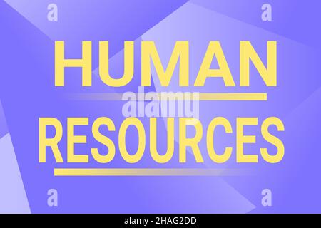 Text sign showing Human Resources. Business approach The showing who make up the workforce of an organization Line Illustrated Backgrounds With Stock Photo