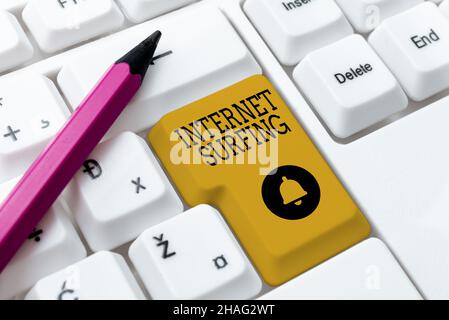 Conceptual caption Internet Surfing. Internet Concept browsing hundred of websites using any installed browser Typing Game Program Codes, Programming Stock Photo
