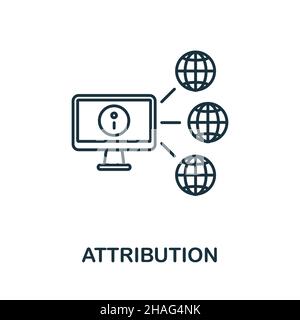 Attribution icon. Line element from affiliate marketing collection. Linear Attribution icon sign for web design, infographics and more. Stock Vector
