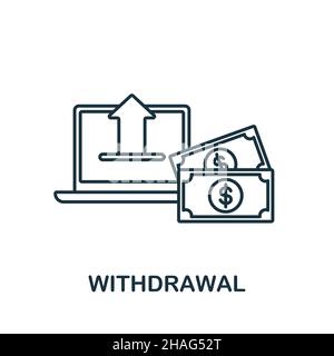 Withdrawal icon. Line element from affiliate marketing collection. Linear Withdrawal icon sign for web design, infographics and more. Stock Vector
