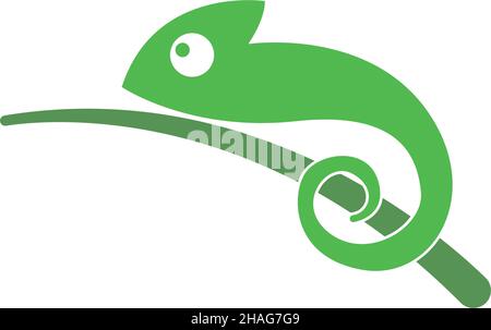 Chameleon logo icon design template illustration vector Stock Vector
