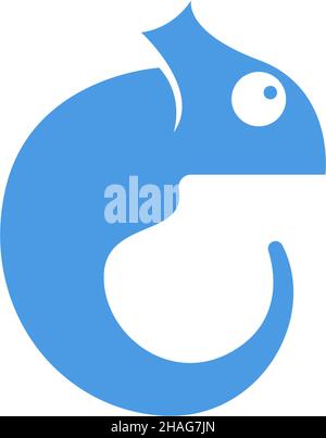 Chameleon logo icon design template illustration vector Stock Vector