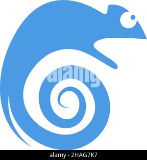Chameleon logo icon design template illustration vector Stock Vector