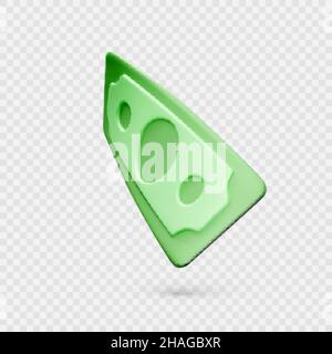 Flying green dollar bill. USA money. One hundred dollar in cartoon style. Vector illustration Stock Vector