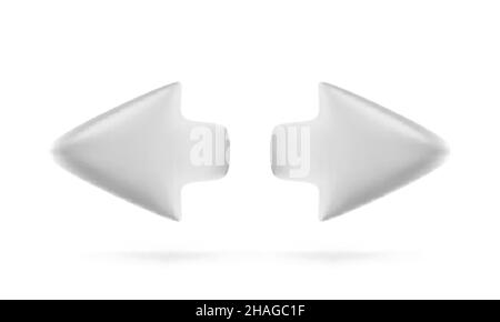 Arrow. Left and right 3d arrows. Next and prev button navigation. Vector illustration Stock Vector