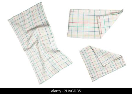 White napkin isolated on white background. Copy space. Stock Photo