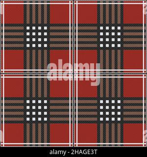 Fabric illustration with colorful tartan seamless pattern. Textured plaid background. High quality illustration Stock Photo