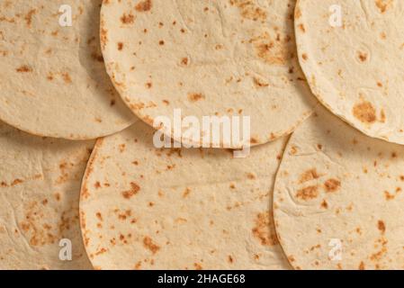 Pitta bread isolated on white background. Top view. Stock Photo