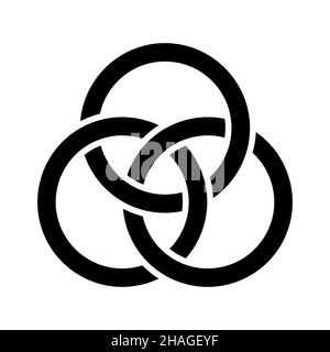 Interconnected circle, logo concept, three connected rings vector illustration Stock Vector