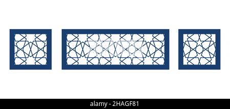 Islamic laser cut pattern decorate Ramadan card Stock Vector