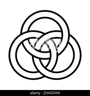 Interconnected circle logo concept, three connected rings vector illustration Stock Vector