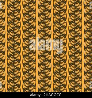 A three stranded braids seamless vector pattern Stock Vector