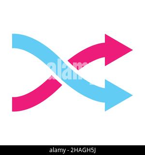 Redirect icon vector change direction symbolfor graphic design, logo, web site, social media, mobile app, ui illustration Stock Vector