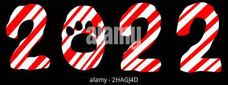 This is a illustration of tiger pattern 2022 character set Stock Vector
