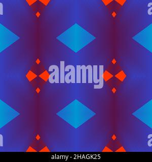 Geometric shape Floral patchwork seamless pattern vector illustration Neon gradient red blue colors Fashion tile abstract lines graphic design backgro Stock Vector