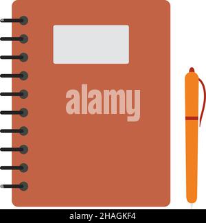 Icon Of Exercise Book. Flat Color Design. Vector Illustration. Stock Vector