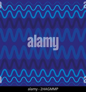 Illustration Seamless pattern on a square background - waves and zigzags. Design element for the design of books, notebooks, postcards, interior items Stock Vector