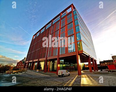 The Lumen building glass vestibule at St James Boulevard Newcastle Stock Photo