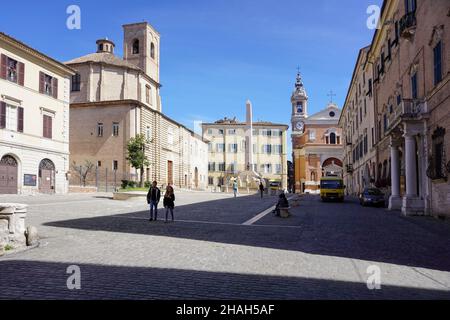 Piazza Federico II square, Jesi, Marche, Italy, Europe Stock Photo