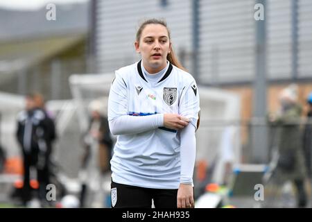 Neath, UK. 12th Dec, 2021. Sophie Whittle of Merthyr Town Women during the Genero Adran South match between Briton Ferry Llansawel Ladies and Merthyr Town Women at Neath Sports Centre in Neath, Wales, UK on 12, December 2021. Credit: Duncan Thomas/Majestic Media. Credit: Majestic Media Ltd/Alamy Live News Stock Photo