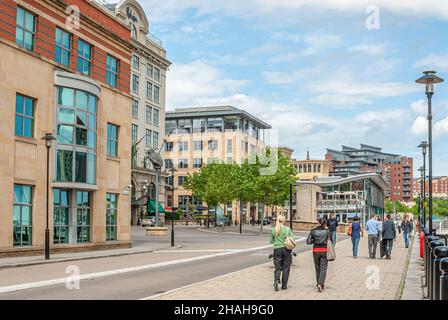 Modern architecture at Quayside Newcastle at River Tyne in Newcastle upon Tyne, England, UK Stock Photo