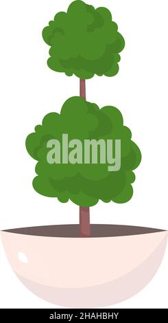 Outdoor decorative tree semi flat color vector object Stock Vector