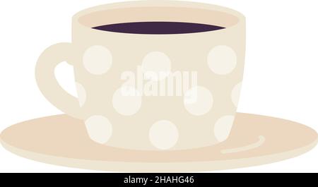 Cute cup of coffee semi flat color vector object Stock Vector