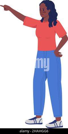 Angry mother scolding semi flat color vector character Stock Vector