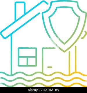 Flood insurance case gradient linear vector icon Stock Vector