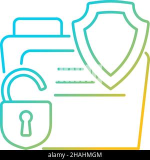 Data breach insurance gradient linear vector icon Stock Vector