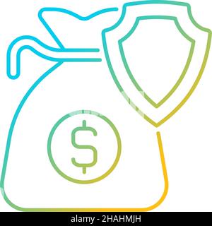 Business income insurance gradient linear vector icon Stock Vector