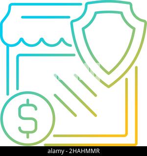 Small business insurance gradient linear vector icon Stock Vector
