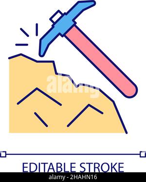 Mineral resources mining RGB color icon Stock Vector