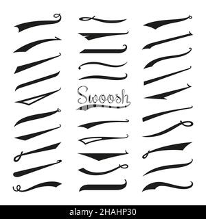 Swooshes set for athletic typography Royalty Free Vector