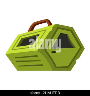 Animal carrier - modern flat design single isolated object. Neat detailed image of mobile house for a cat, dog, rabbit or other small animal. Convenie Stock Vector